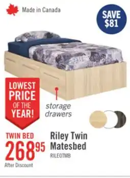 The Brick Riley Mates Bed with 3-Drawer Storage for Kids, Made in Canada, Natural - Twin Size offer