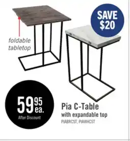 The Brick Pia 18 C-Table with Expandable Top - Brown offer