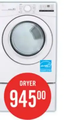 The Brick LG 7.4 Cu. Ft. Electric Dryer - White - Stackable - DLE3400W offer