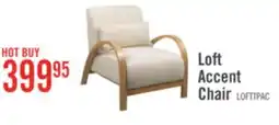 The Brick Loft 27.55 Boucle Fabric Accent Chair with Accent Pillow and Wood Armrests and Legs - White offer