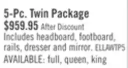 The Brick Ella 5pc Bedroom Set with Panel Bed, Dresser & Mirror, White - Twin Size offer