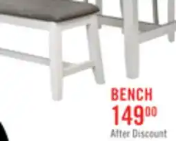 The Brick Echo Dining Bench with Linen-Look Fabric, Wood, 47.24W - White/Grey offer