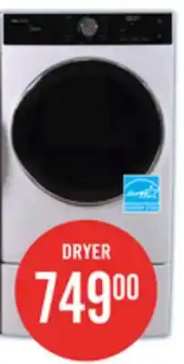 The Brick Midea 8 Cu. Ft. Electric Dryer - White - Stackable - MLE52N4AWW offer