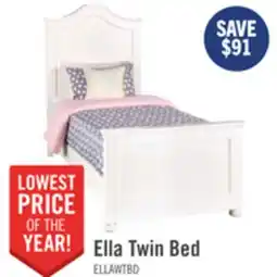 The Brick Ella Panel Bed with Headboard & Frame for Kids, Chevron Pattern, White - Twin Size offer