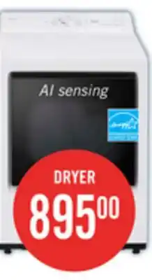 The Brick LG 7.3 Cu. Ft. Electric Dryer with AI Sensing and ThinQ - Alpine White - DLE8200CW offer