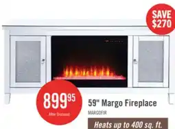 The Brick Margo 59 Glam Electric Fireplace TV Stand with Storage and Cable Management for TVs up to 65- Sil offer
