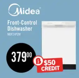 The Brick Midea 24 Front-Control Dishwasher with Interior Light - MDF24P2BWW offer