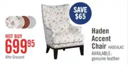The Brick Haden 30 Chenille Fabric Accent Chair with Wood Base and Nailhead Trim - Angelou Linen Multicolour offer