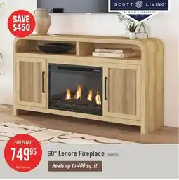 The Brick Scott Living Lenore 60 Electric Fireplace TV Stand with Storage - Natural offer