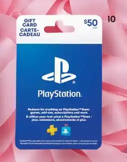 Pharmaprix SONY PLAYSTATION Gift Card offer