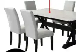 The Brick Verona 7pc Dining Set with Table & 6 Chairs, Culture Marbled Top, 60W - White offer