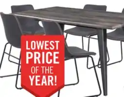 The Brick Amos 7pc Dining Set with Table & 6 Chairs, Metal, 60W - Grey offer