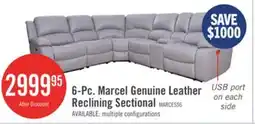 The Brick 6-Pc. Marcel Genuine Leather Reclining Sectional offer