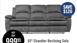 The Brick Chandler 82 Chenille Fabric Power Reclining Sofa - Grey offer