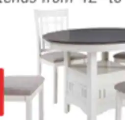 The Brick Dena 5pc Dining Set with Table & Chairs, 42-60W Extension, Round - Grey offer