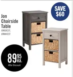 The Brick Jon 15.5 Chairside Table with 2 Baskets & Drawer - White Oak offer