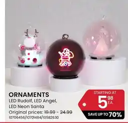 Stokes ORNAMENTS LED Rudolf, LED Angel, LED Neon Santa offer