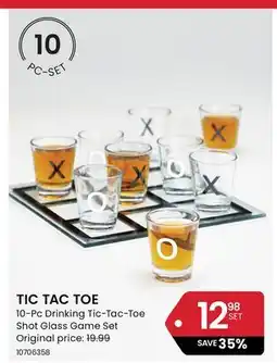 Stokes TIC TAC TOE 10-Pc Drinking Tic-Tac-Toe Shot Glass Game Set offer