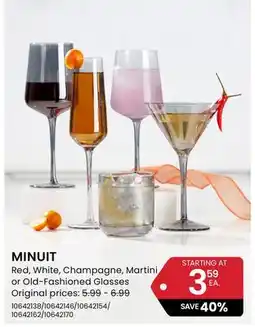 Stokes MINUIT Red, White, Champagne, Martini or Old-Fashioned Glasses offer