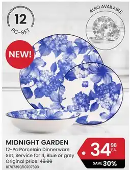 Stokes MIDNIGHT GARDEN 12-Pc Porcelain Dinnerware Set offer