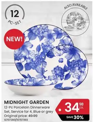 Stokes MIDNIGHT GARDEN 12-Pc Porcelain Dinnerware Set offer