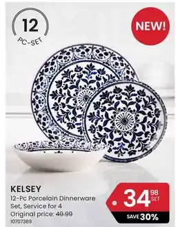 Stokes KELSEY 12-Pc Porcelain Dinnerware Set offer