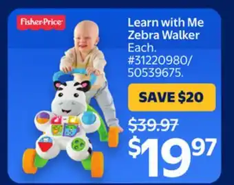 Walmart Learn With Me Zebra Walker offer