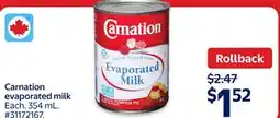 Walmart Carnation evaporated milk offer