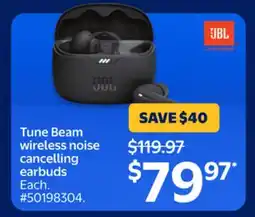 Walmart Tune Beam Wireless Noise Cancelling Earbuds offer