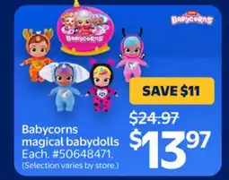 Walmart Babycorns magical babydolls offer