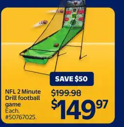 Walmart NFL 2 Minute Drill football game offer