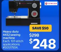 Walmart Heavy duty 4432 sewing machine offer
