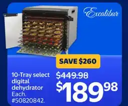 Walmart EXCALIBUR 10-Tray select digital dehydrator offer