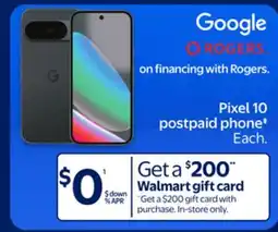 Walmart Pixel 10 postpaid phone offer