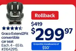Walmart Graco Extend2Fit convertible car seat offer