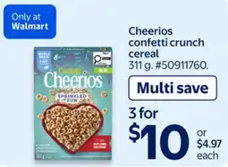 Walmart Cheerios confetti crunch cereal offer