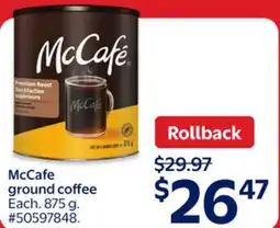 Walmart McCafe ground coffee offer