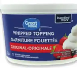 Walmart Great Value whipped topping 1 L offer