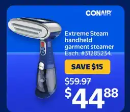 Walmart Conair Extreme Steam Handheld Garment Steamer offer