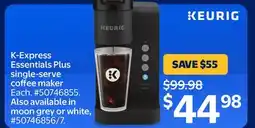 Walmart Keurig K-Express Essentials Plus single-serve coffee maker offer