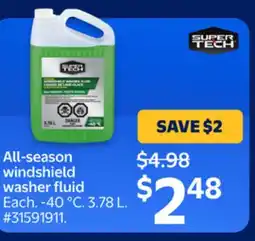 Walmart SUPER TECH All-season windshield washer fluid offer