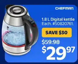 Walmart Chefman 1.8 L Digital kettle offer