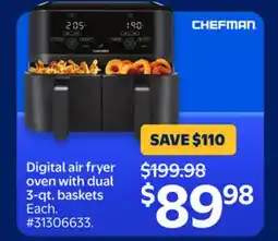 Walmart Chefman Digital air fryer oven with dual 3-qt. baskets offer
