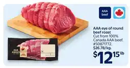 Walmart AAA eye of round beef roast offer
