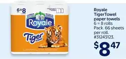 Walmart Royale TigerTowel paper towels offer