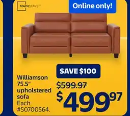 Walmart Williamson 75.5 upholstered sofa offer