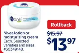 Walmart Nivea moisturizing cream offer