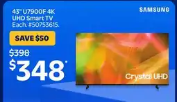 Walmart Samsung 43 U7900F 4K UHD Smart TV offer