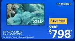 Walmart 65 Q7F QLED TV offer