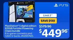 Walmart PlayStation 5 digital edition 4 825GB Fortnite Flowering Chaos bundle offer